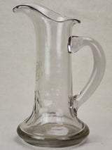Antique French cider pitcher, blown glass with monogram