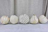 Collection of five vintage pumpkin plaster sculptures