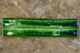 Set of 12 vintage ceramic knife rests with green glaze