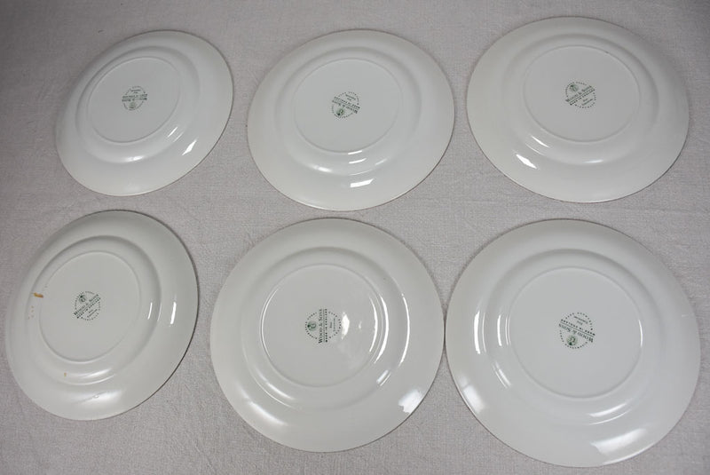 Set of 6 English ironstone dinner plates - pink bouquet Wood & Sons 10¼"