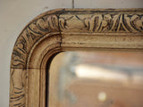 Extra-large raw solid oak Louis Philippe mirror