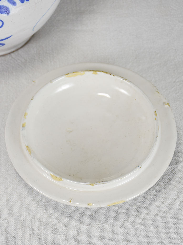 Antique French lidded egg pot from Auvillar