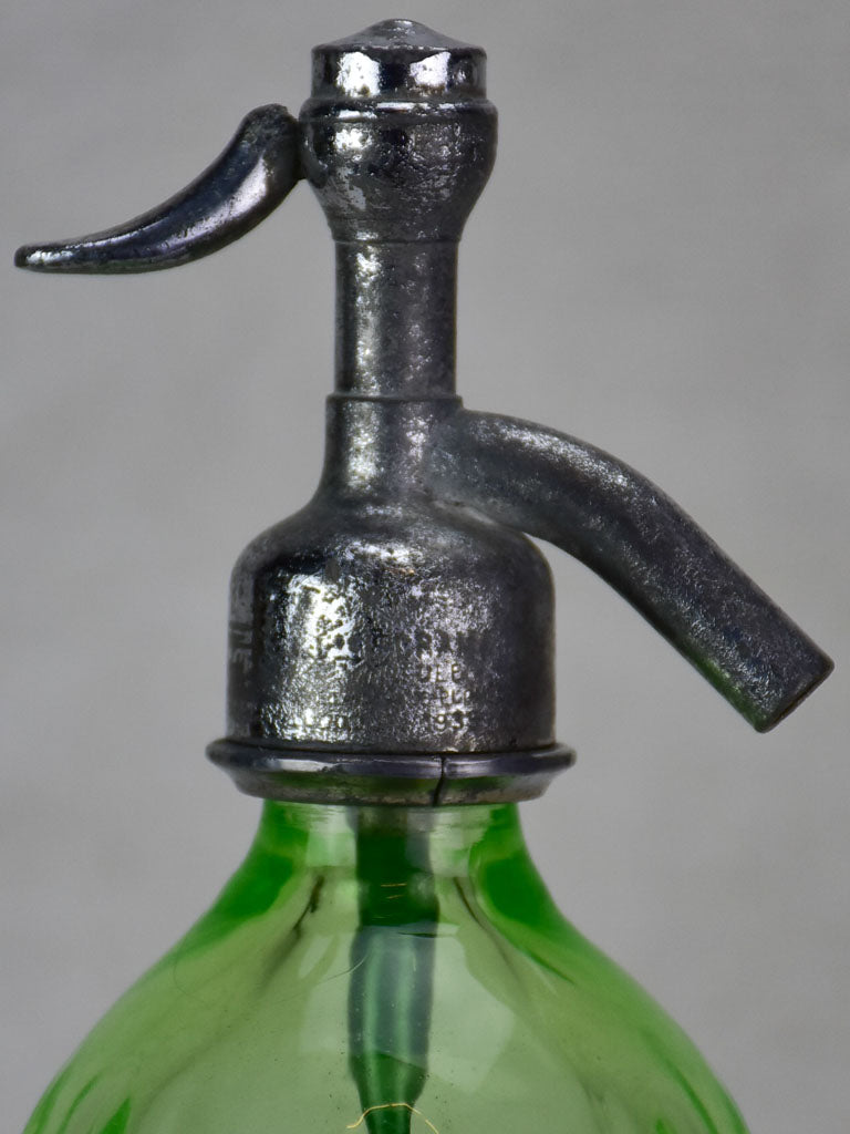 Uranium glass antique French seltzer bottle - A. Barre Quessy