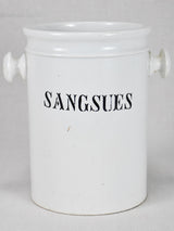 Large Sangsues earthenware pot with two handles - Luneville Paris 9½"