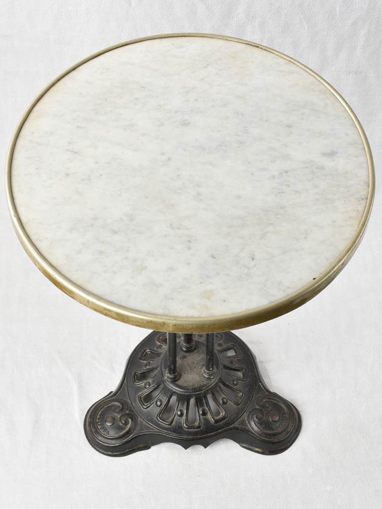 1940s bistro table - cast iron and marble 27½" x 19¾"