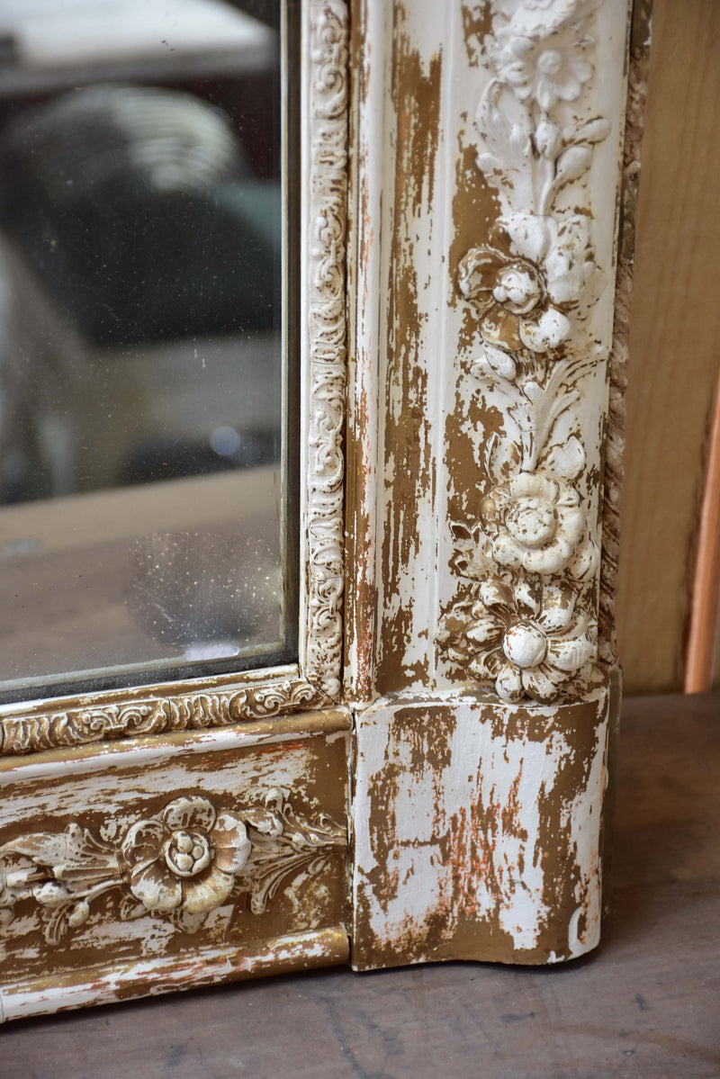 Extra-large mirror with white and gilded frame