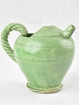 Vintage French pastis water pitcher - green Vallauris 6¾"