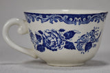 Eight vintage English blue and white tea cups