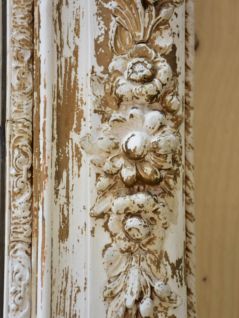 Extra-large mirror with white and gilded frame