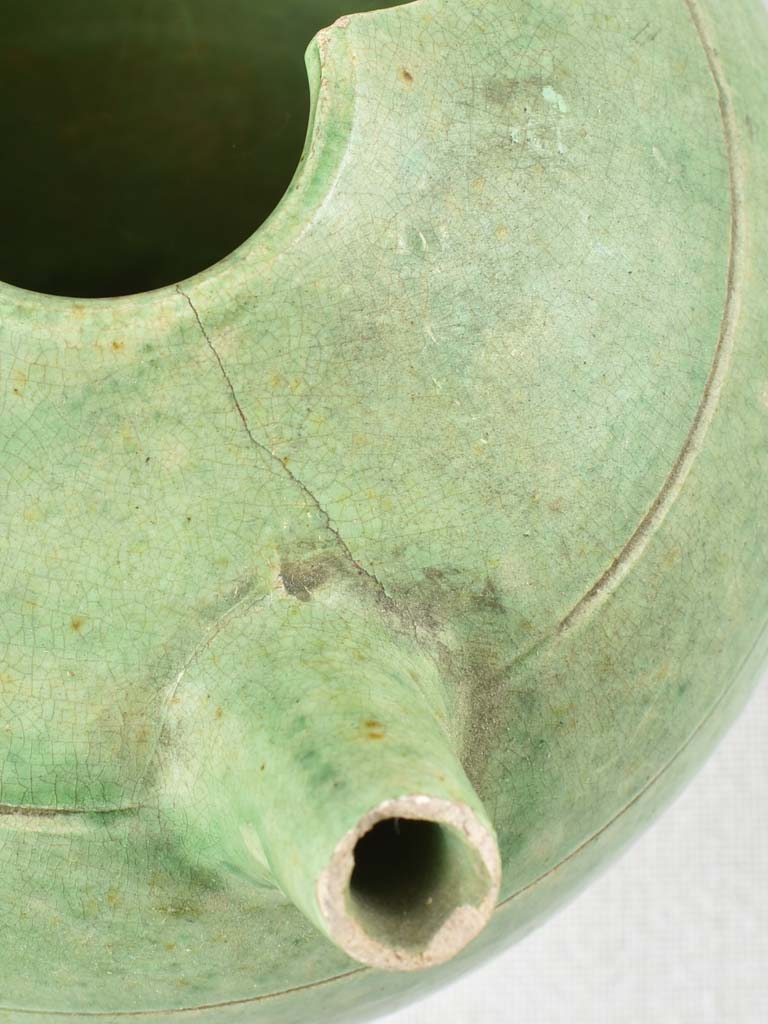 Vintage French pastis water pitcher - green Vallauris 6¾"