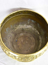 Large early 20th-century brass cachepot pot plant stand 14¼"
