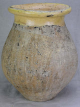 Antique French olive jar from Biot with apricot glaze 17"