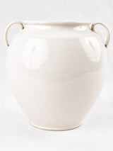 Large antique French preserving pot - pale pink glaze 10¼"