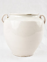 Large antique French preserving pot - white 9¾"