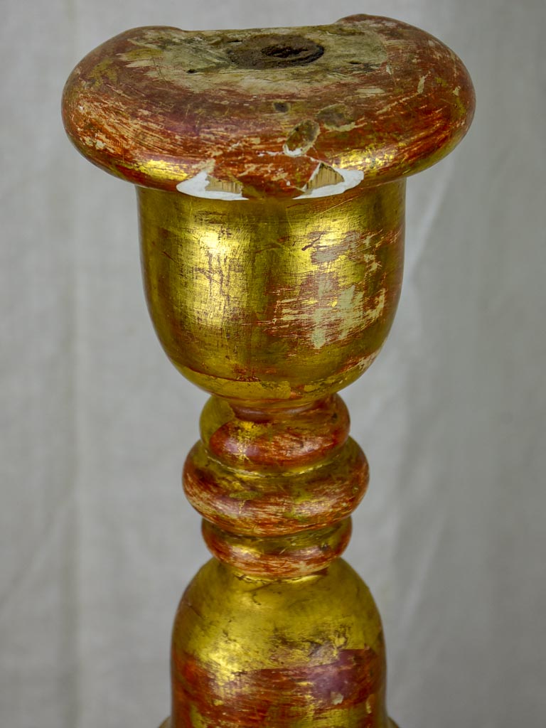 Antique church candlestick - gilded