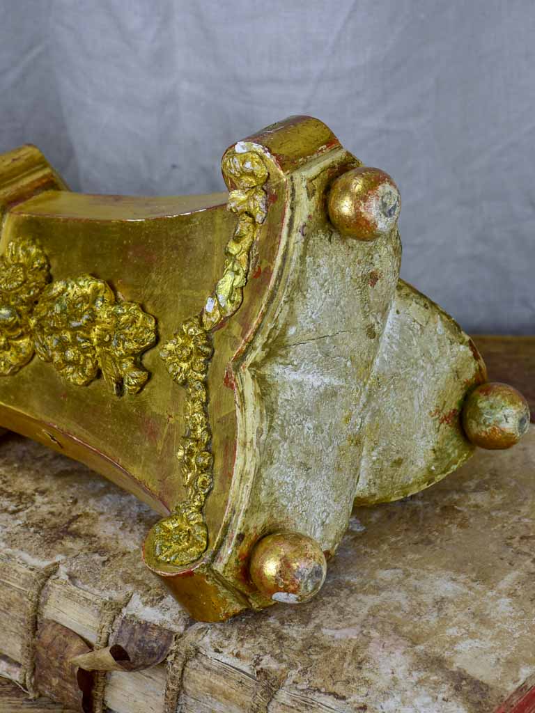Antique church candlestick - gilded
