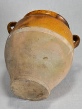 Large antique French confit pot with brown ocher glaze 12¼"
