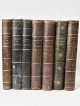 French vintage leatherbound antiquarian books