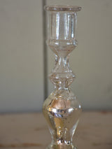 Two antique candlesticks, rustic mercury glass