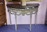 Louis XVI demilune console with black marble top