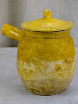Antique French cooking pot with one handle and lid