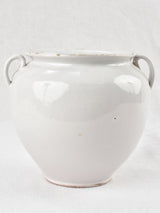Large antique French preserving pot - gray hue 8¾"