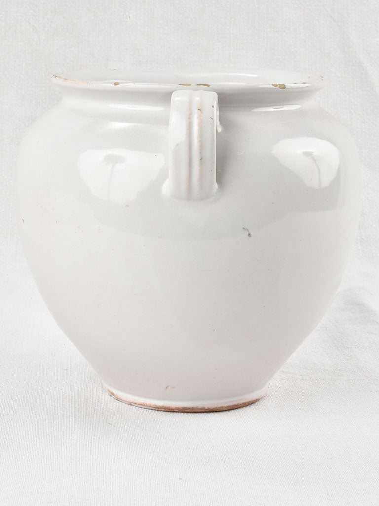 Large antique French preserving pot - gray hue 8¾"