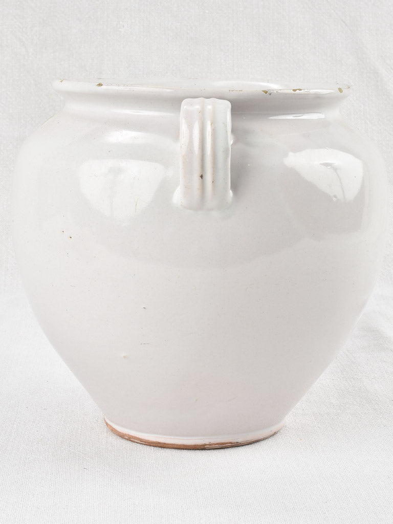 Large antique French preserving pot - gray hue 8¾"