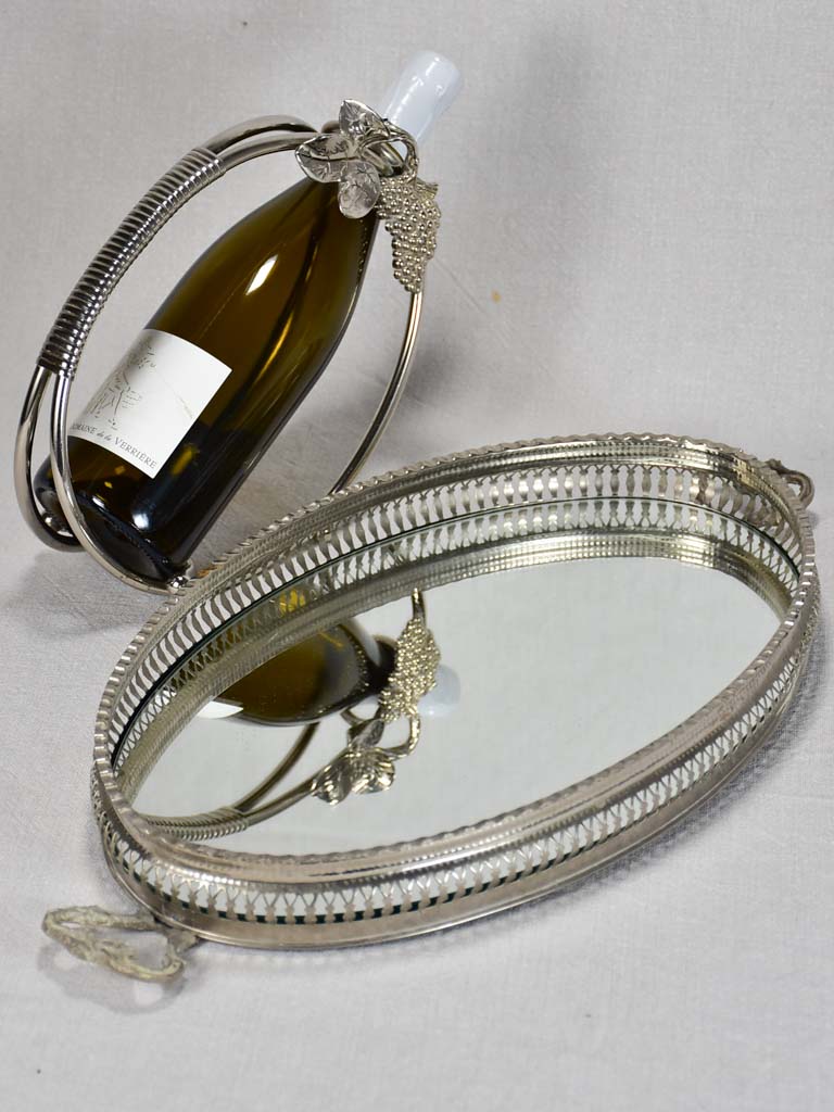 1960's bottle carrier and mirrored tray with pretty gallery