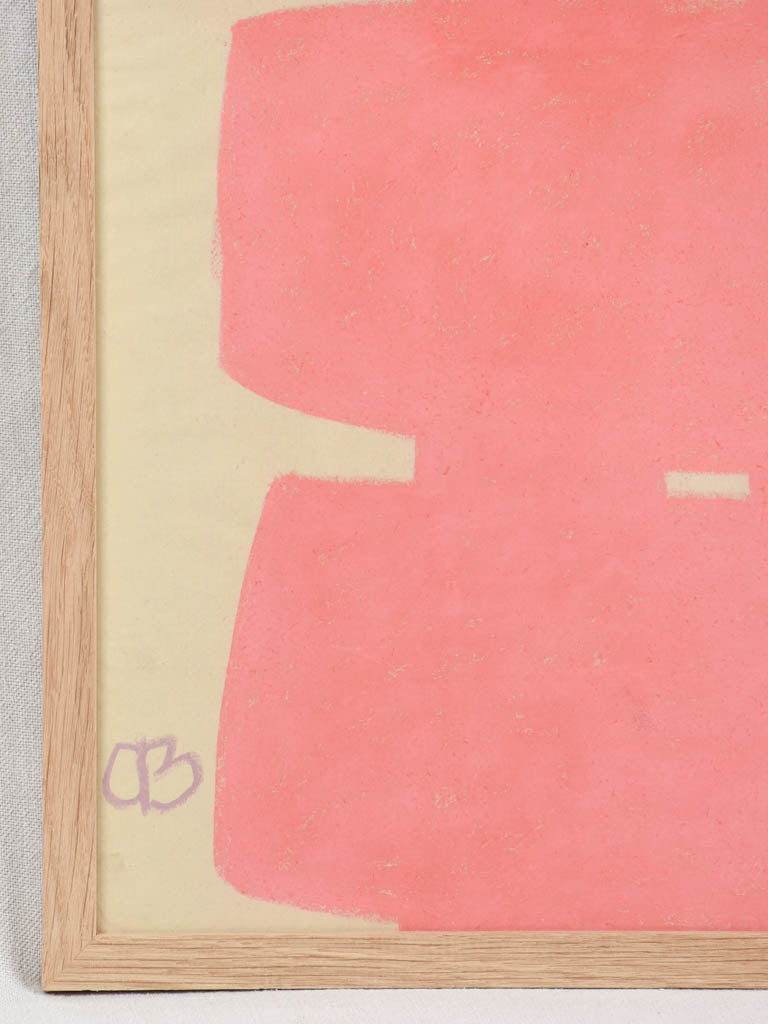 Large still life - pink slatted chair - Caroline Beauzon 55" x 24¾"