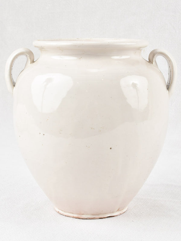 Large antique French preserving pot - white glaze 8¼"