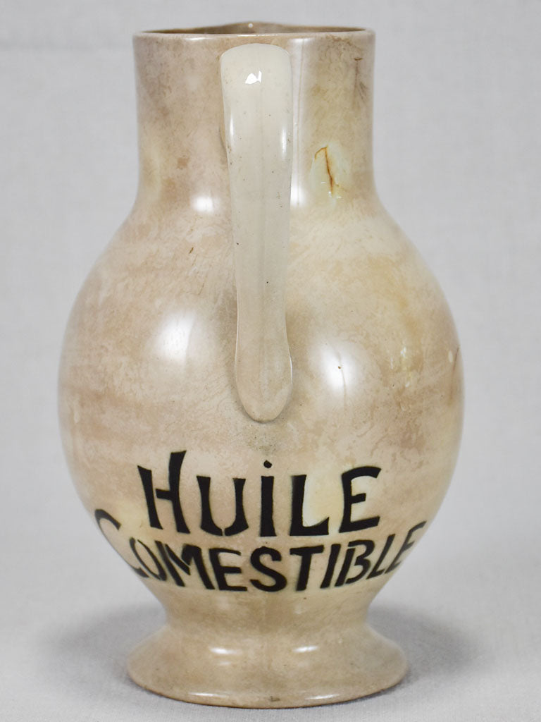 19th Century French earthenware olive oil pitcher