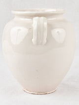 Large antique French preserving pot - white glaze 8¼"