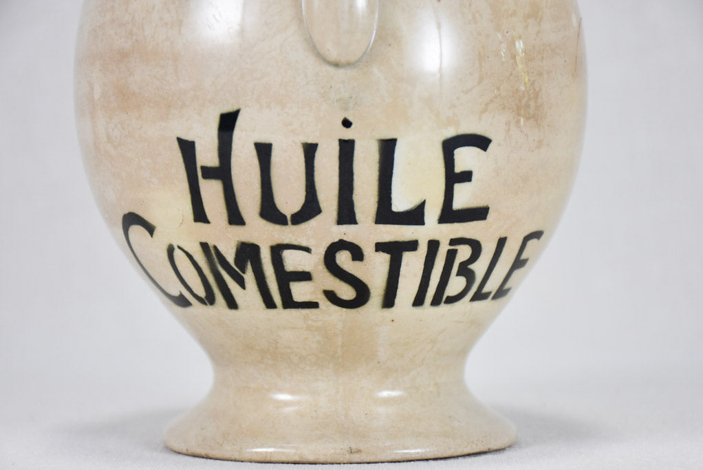 19th Century French earthenware olive oil pitcher