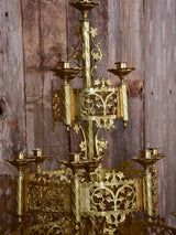 Pair of large gilded church candelabras