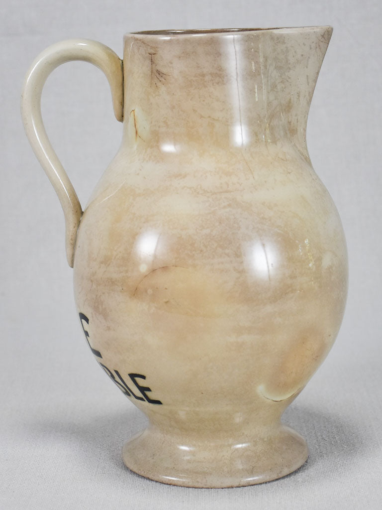 19th Century French earthenware olive oil pitcher