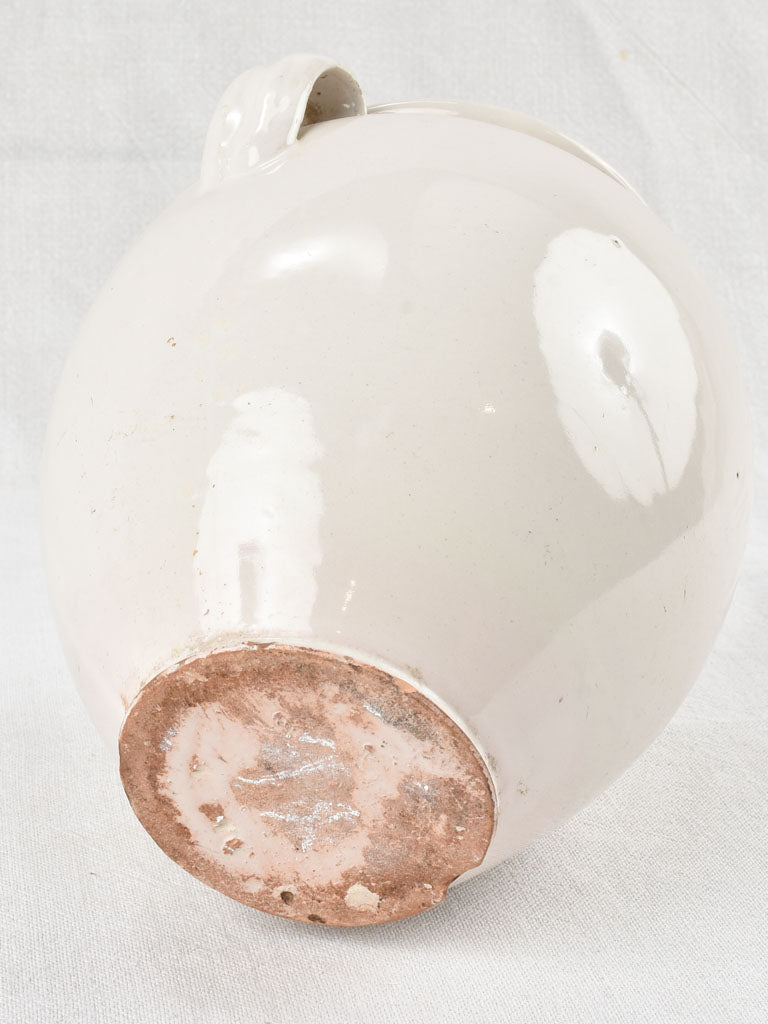 Large antique French preserving pot - white glaze 8¼"