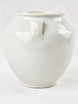 Large antique French preserving pot - gray tint 8¼"