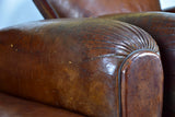 Pair of vintage French club chairs with cloud back