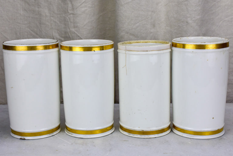 Vintage aged apothecary glass vessels