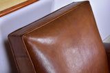 1950's French leather club chair with square back
