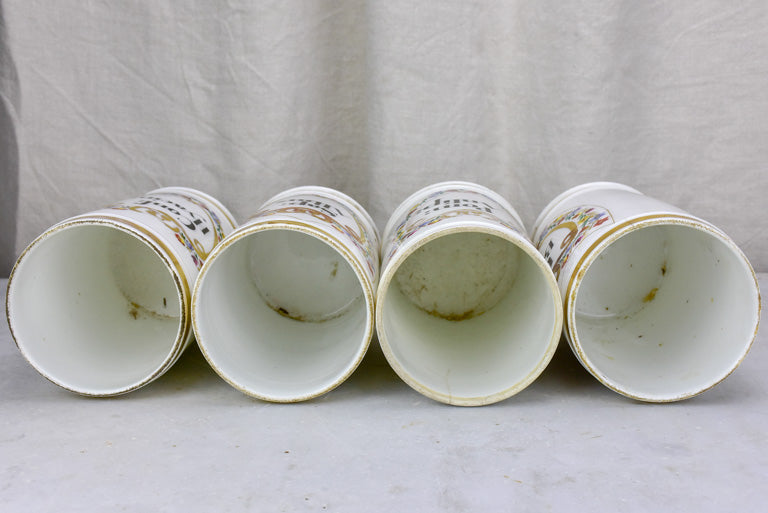 Charming worn apothecary jar ensemble