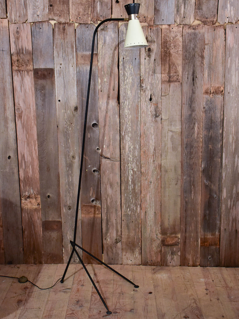 Vintage floor lamp with black and white lamp