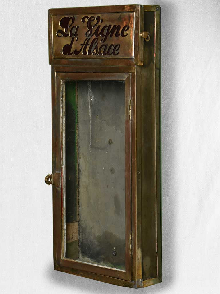 Antique French menu display vitrine ‘la vigne d'Alsace’ 17¼"