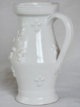 Émile Tessier pitcher with acorns and fleur-de-lys 8¾"