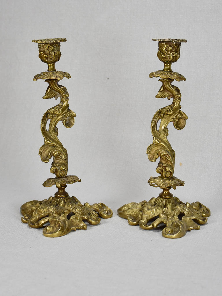 Pair of early twentieth-century French candlesticks 9¾"