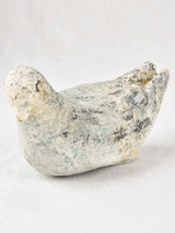 Vintage French sculpture of a pigeon with pale blue patina