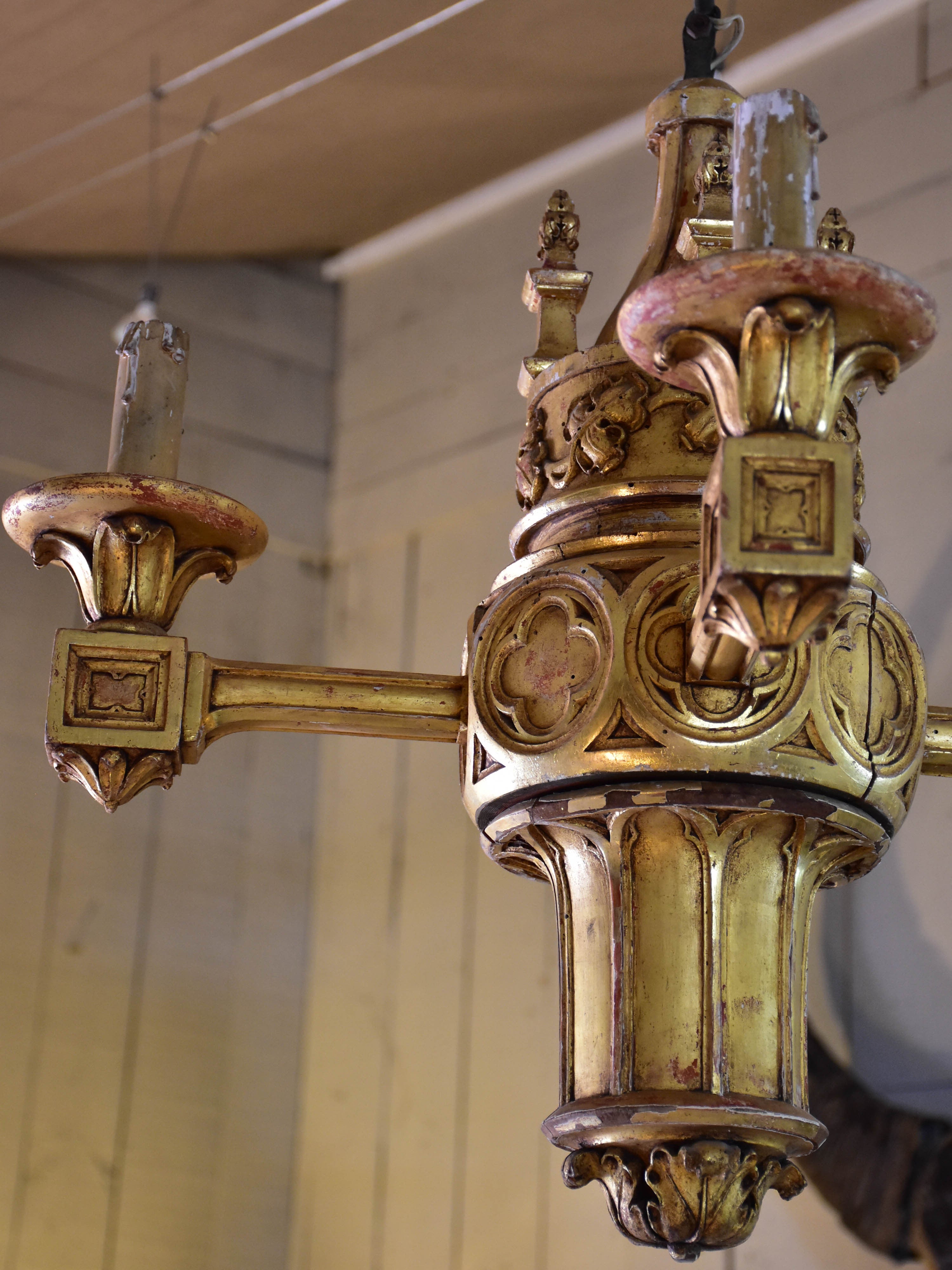 19th century Italian giltwood lustre from a church