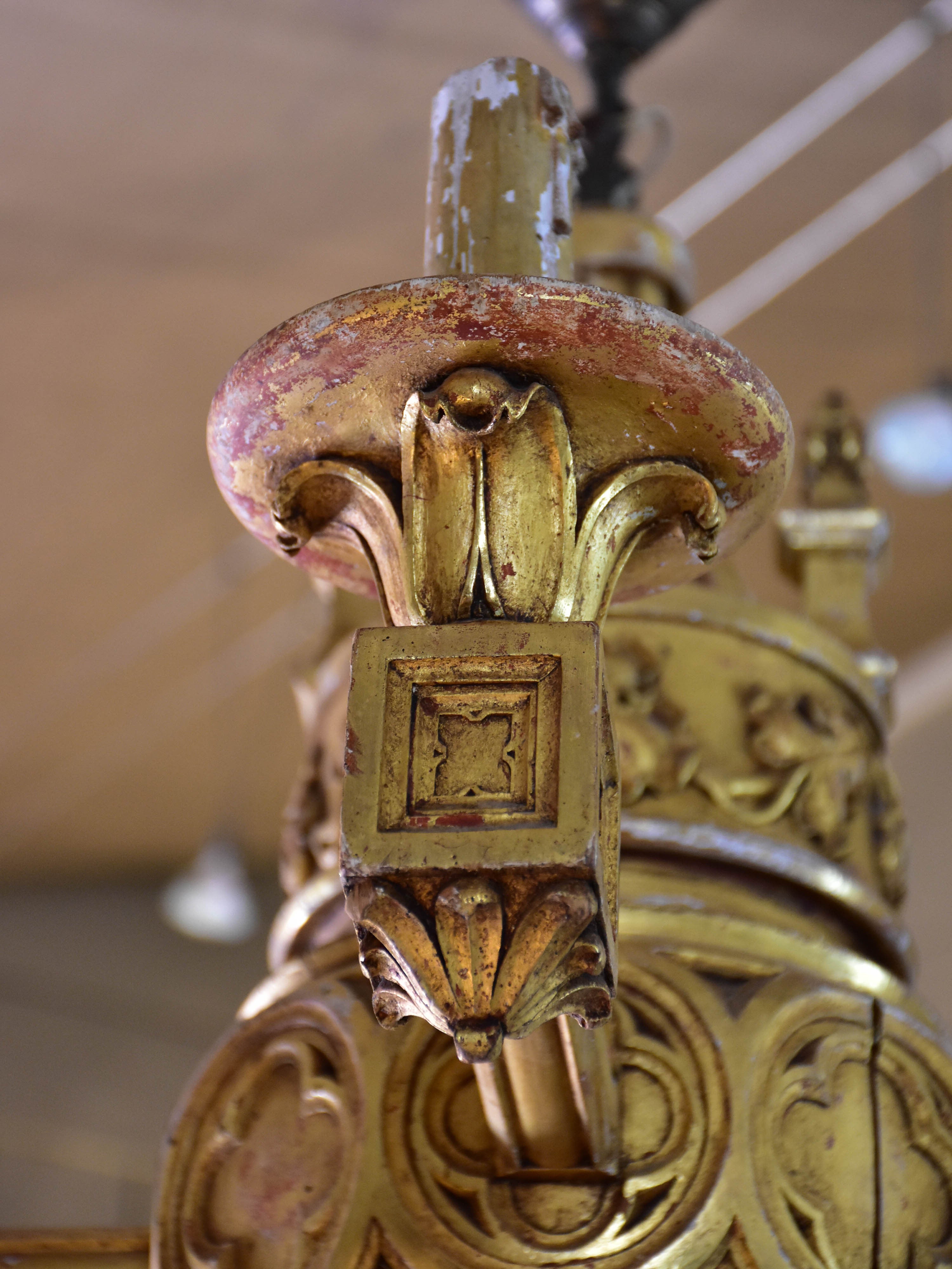 19th century Italian giltwood lustre from a church