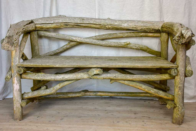 Primitive driftwood bench seat